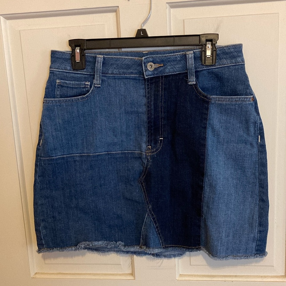 Arizona Jeans Denim Mini Skirt Patchwork Color Block Size 13